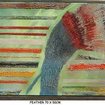 Painting titled "feather" by Left Hand Georges, Original Artwork