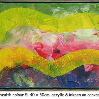 Painting titled "health color 5" by Left Hand Georges, Original Artwork