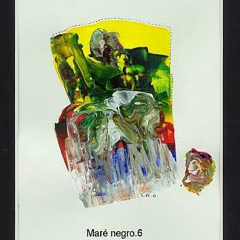 Painting titled "maré negro 6" by Left Hand Georges, Original Artwork