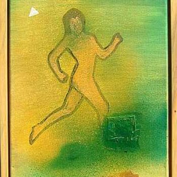 Malerei mit dem Titel "RUN FOR AIR" von Left Hand Georges, Original-Kunstwerk