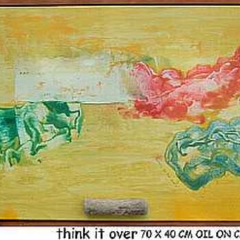Painting titled "think it over" by Left Hand Georges, Original Artwork