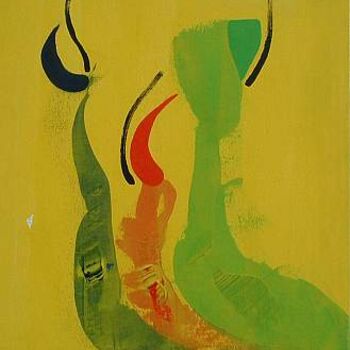 Malerei mit dem Titel "colours on the run" von Left Hand Georges, Original-Kunstwerk