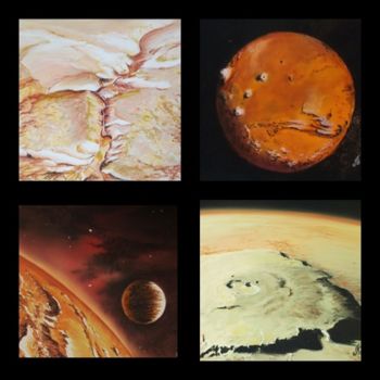 Pintura titulada "MARS-quadriptyque s…" por Murielle Léger, Obra de arte original, Pastel