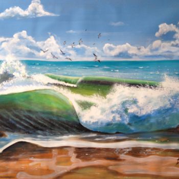 Schilderij getiteld "Mar belo" door Luis Alves, Origineel Kunstwerk, Acryl