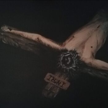 Pintura intitulada "Passion du Christ" por Lehms, Obras de arte originais, Acrílico Montado em Armação em madeira