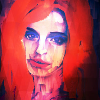 Digitale Kunst mit dem Titel "RED HAIR" von Lèia Bevilacqua, Original-Kunstwerk, 2D digitale Arbeit