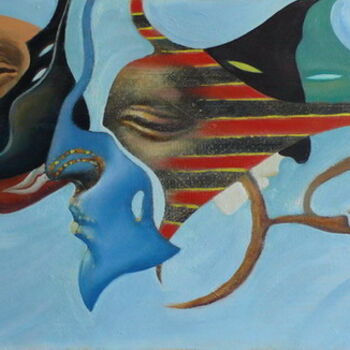 Painting titled "Masks4" by Nikodim Leibgam, Original Artwork