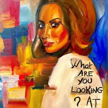 「Christy Turlington…」というタイトルの絵画 Leïla Issa Brahimによって, オリジナルのアートワーク, オイル