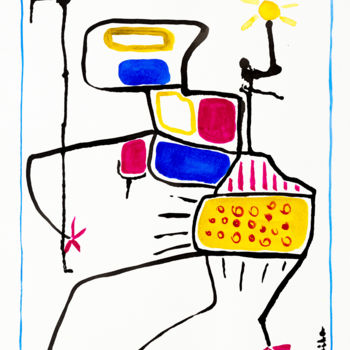 绘画 标题为“Ré Création 10 "Oup…” 由Leila Assmann, 原创艺术品, 水彩