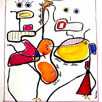 제목이 "Ré Création16 - cha…"인 미술작품 Leila Assmann로, 원작, 잉크