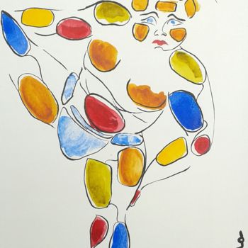 Malerei mit dem Titel "Arborescences 7 - "…" von Leila Assmann, Original-Kunstwerk, Aquarell