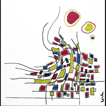 Pittura intitolato "Bouger les lignes 3" da Leila Assmann, Opera d'arte originale, Acrilico