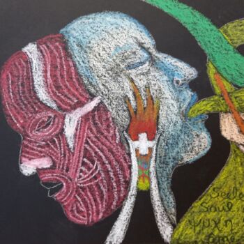 Disegno intitolato "Âme" da Leila Zegour, Opera d'arte originale, Pastello