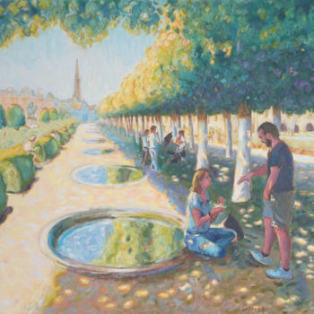 「Le Mont des arts à…」というタイトルの絵画 Edith Gorrenによって, オリジナルのアートワーク, オイル