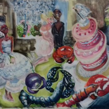 Painting titled "Les fetes angulaire…" by Laurence Lejay, Original Artwork