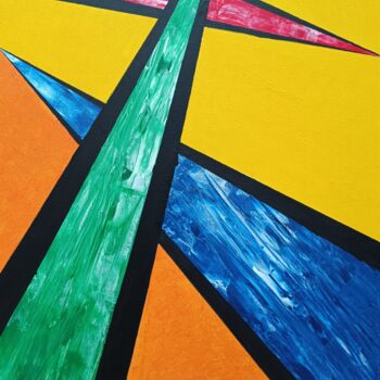 Картина под названием "sharp" - Lejla Čurgóová, Подлинное произведение искусства, Акрил Установлен на Деревянная рама для но…