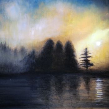 Painting titled "Moonlight" by Lela Jobadze, Original Artwork