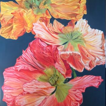 Malerei mit dem Titel "Grace of flowers" von Lela Karamanishvili, Original-Kunstwerk, Öl