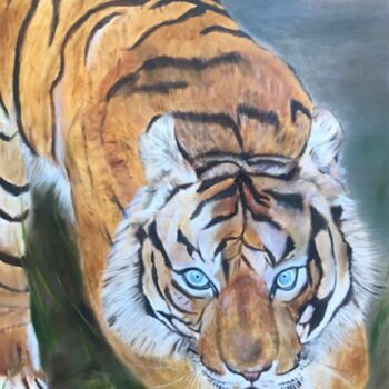 Peinture intitulée "Bengal tiger" par Lela Karamanishvili, Œuvre d'art originale, Huile