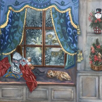 "Christmas" başlıklı Tablo Lela Karamanishvili tarafından, Orijinal sanat, Petrol