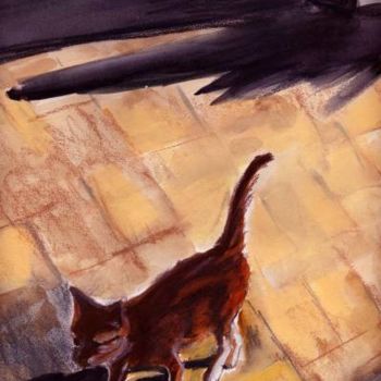Painting titled "Dahab kitten" by Lelia Sorokina, Original Artwork, Oil