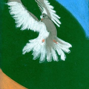 Painting titled "dove" by Lelia Sorokina, Original Artwork, Oil