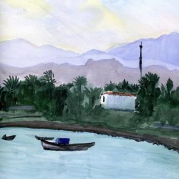 Pittura intitolato "Akaba bay" da Lelia Sorokina, Opera d'arte originale, Olio