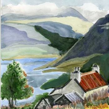 Painting titled "highland" by Lelia Sorokina, Original Artwork, Oil