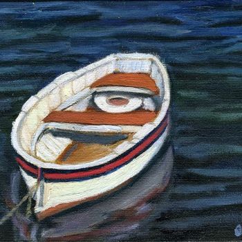 Painting titled "The boat" by Lelia Sorokina, Original Artwork
