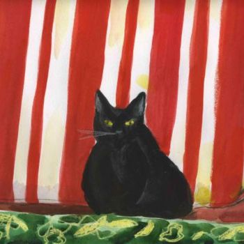 Картина под названием "Dahab cat" - Lelia Sorokina, Подлинное произведение искусства, Масло