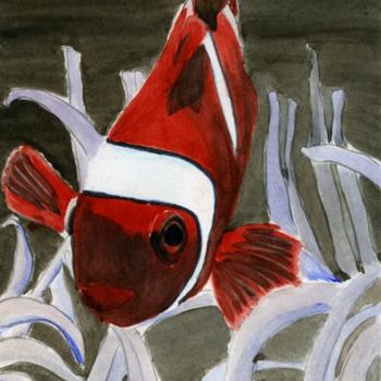Painting titled "Clown fish" by Lelia Sorokina, Original Artwork, Oil