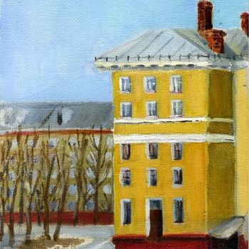 Painting titled "View from a window" by Lelia Sorokina, Original Artwork, Oil