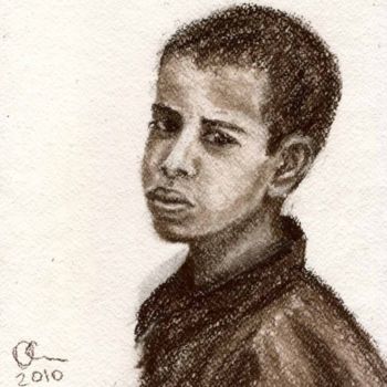 Malerei mit dem Titel "Yemeni Boy" von Lelia Sorokina, Original-Kunstwerk