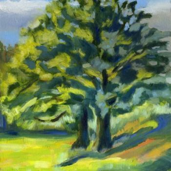 Картина под названием "Two Oak Trees" - Lelia Sorokina, Подлинное произведение искусства