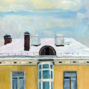 Painting titled "House With an Eleva…" by Lelia Sorokina, Original Artwork