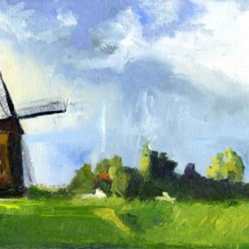 Painting titled "Dutch Landscape" by Lelia Sorokina, Original Artwork