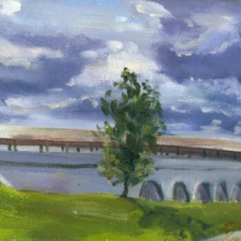 Картина под названием "Rostokino Aqueduct" - Lelia Sorokina, Подлинное произведение искусства