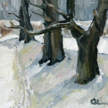 Картина под названием "December Oaks" - Lelia Sorokina, Подлинное произведение искусства