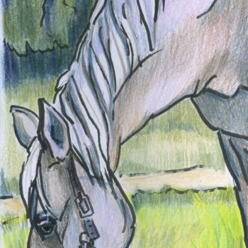 「Horsegazer」というタイトルの絵画 Lelia Sorokinaによって, オリジナルのアートワーク