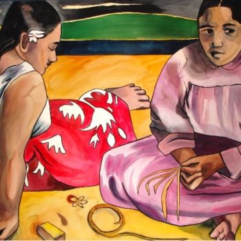 Painting titled "Femmes de Tahiti" by Lelia, Original Artwork