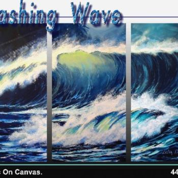 Painting titled "Crashing Wave" by Lelia, Original Artwork
