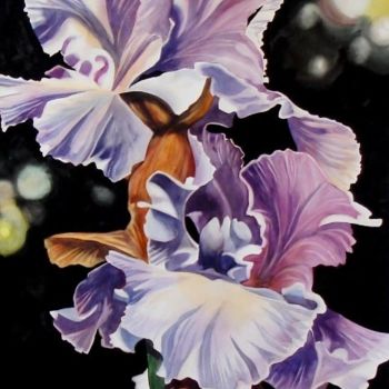 Painting titled "Lavender Dance" by Lelia, Original Artwork, Oil