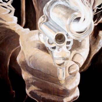Painting titled "Big Gun" by Lelia, Original Artwork