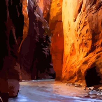 Painting titled "Canyon" by Lelia, Original Artwork