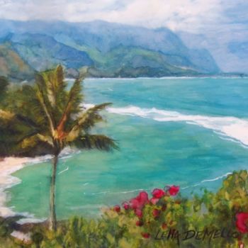 Painting titled "kauai" by Lelia, Original Artwork, Watercolor
