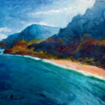 Painting titled "Napali" by Lelia, Original Artwork, Watercolor