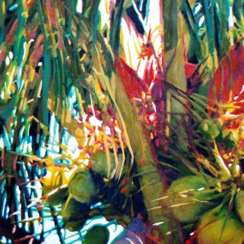 Schilderij getiteld "Coconut Tree" door Lelia, Origineel Kunstwerk