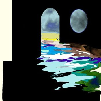 Pittura intitolato "mare nella stanza" da Lello Bavenni, Opera d'arte originale