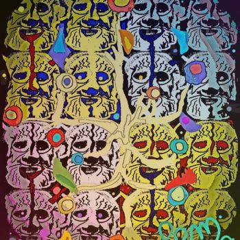 数字艺术 标题为“Faces” 由Michel Leonard (LEM), 原创艺术品, 数字油画
