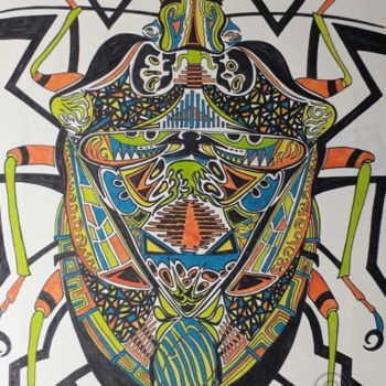 Drawing titled "PAKU" by Michel Leonard (LEM), Original Artwork, Marker